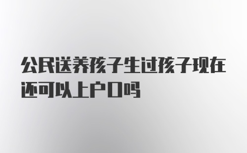 公民送养孩子生过孩子现在还可以上户口吗