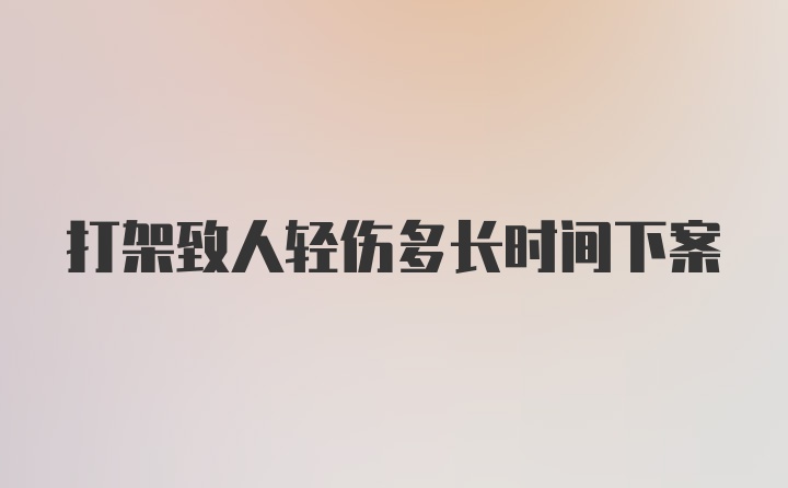 打架致人轻伤多长时间下案