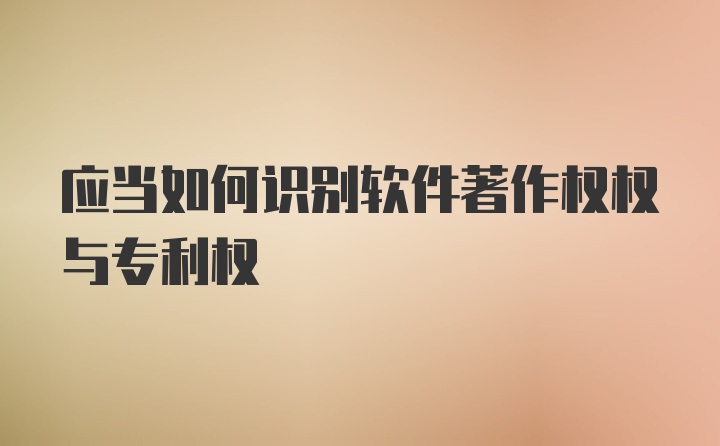 应当如何识别软件著作权权与专利权