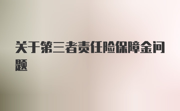 关于第三者责任险保障金问题