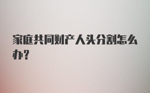 家庭共同财产人头分割怎么办？