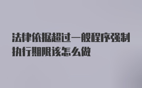 法律依据超过一般程序强制执行期限该怎么做