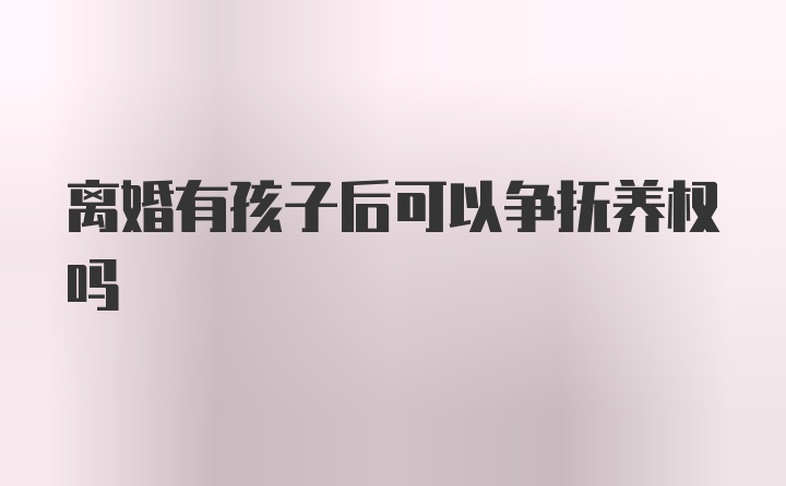 离婚有孩子后可以争抚养权吗