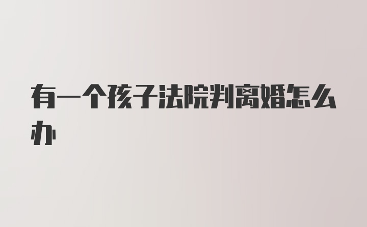 有一个孩子法院判离婚怎么办