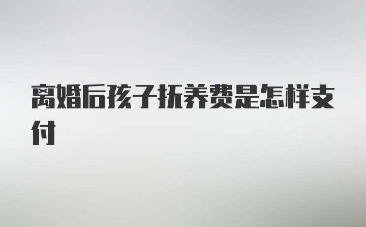 离婚后孩子抚养费是怎样支付