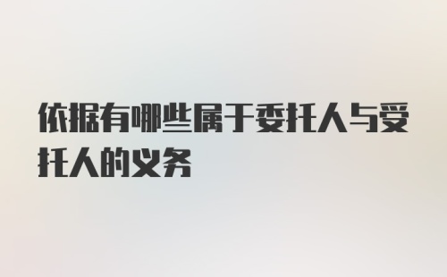 依据有哪些属于委托人与受托人的义务