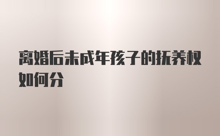 离婚后未成年孩子的抚养权如何分