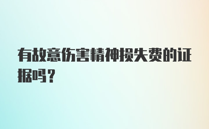 有故意伤害精神损失费的证据吗？