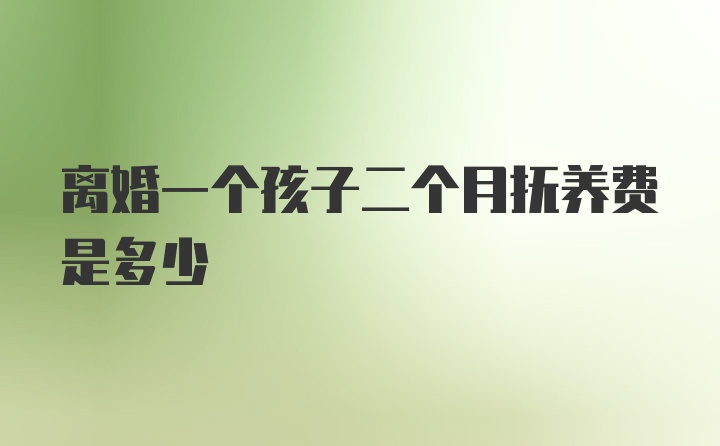 离婚一个孩子二个月抚养费是多少