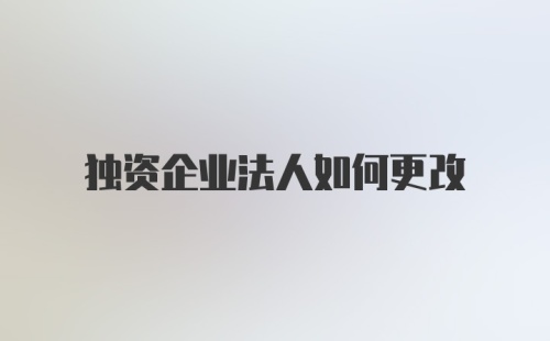 独资企业法人如何更改