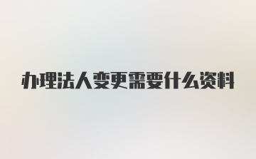 办理法人变更需要什么资料