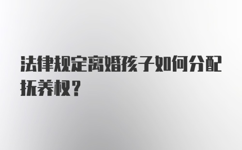 法律规定离婚孩子如何分配抚养权?