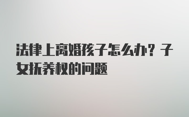 法律上离婚孩子怎么办？子女抚养权的问题