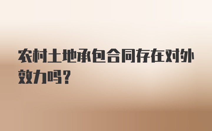 农村土地承包合同存在对外效力吗？