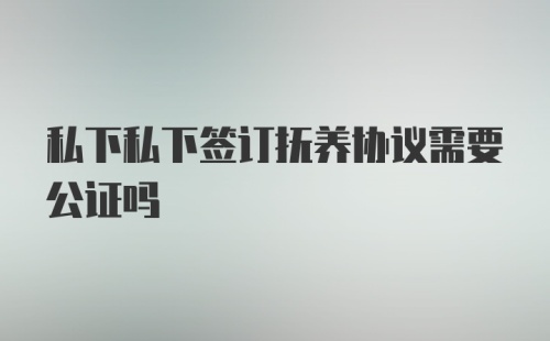 私下私下签订抚养协议需要公证吗