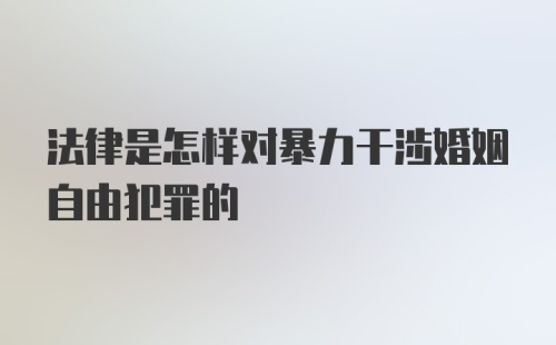 法律是怎样对暴力干涉婚姻自由犯罪的