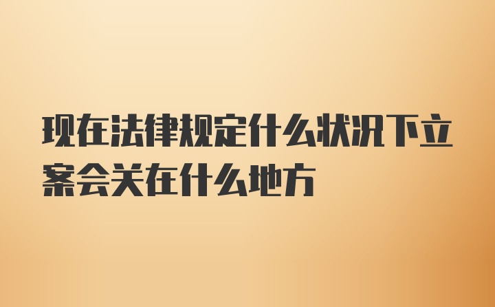 现在法律规定什么状况下立案会关在什么地方