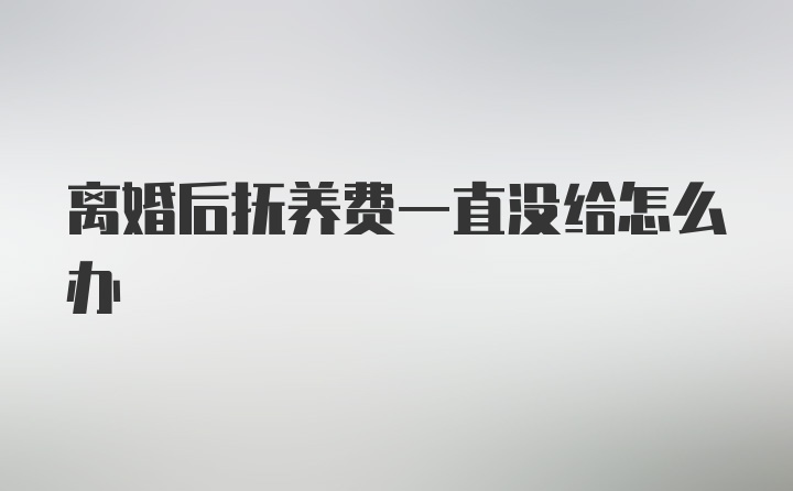 离婚后抚养费一直没给怎么办