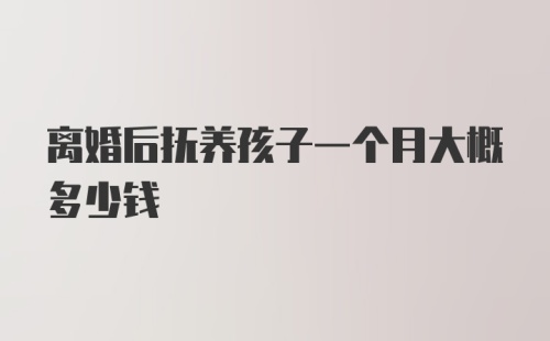 离婚后抚养孩子一个月大概多少钱