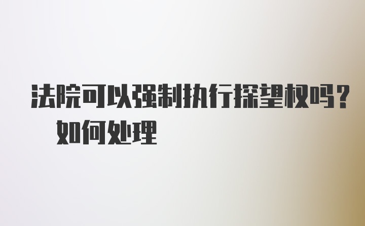 法院可以强制执行探望权吗? 如何处理