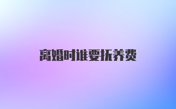 离婚时谁要抚养费