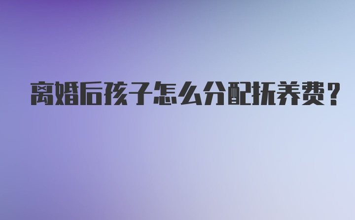 离婚后孩子怎么分配抚养费？