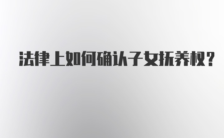 法律上如何确认子女抚养权？