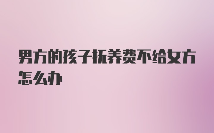 男方的孩子抚养费不给女方怎么办