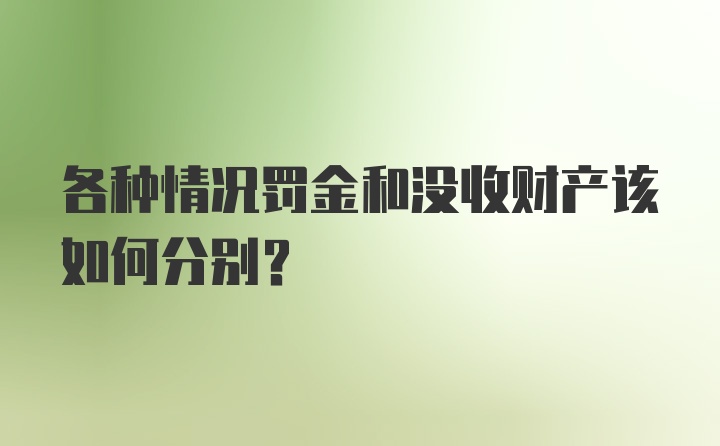 各种情况罚金和没收财产该如何分别？