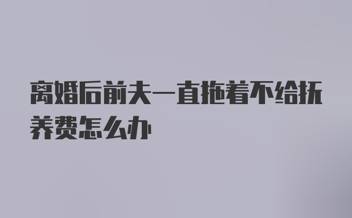 离婚后前夫一直拖着不给抚养费怎么办