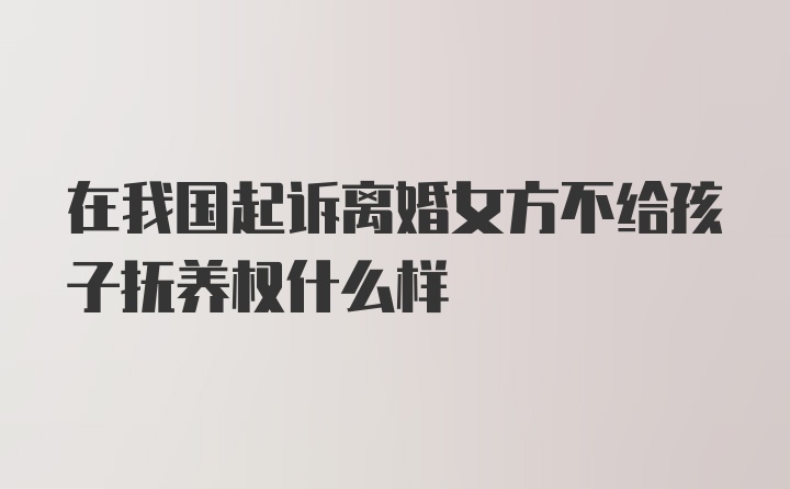 在我国起诉离婚女方不给孩子抚养权什么样