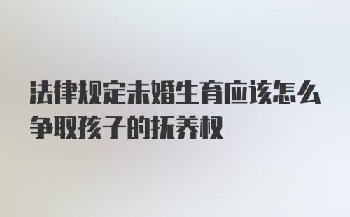 法律规定未婚生育应该怎么争取孩子的抚养权