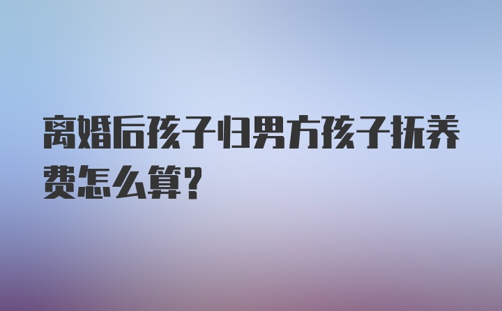 离婚后孩子归男方孩子抚养费怎么算？