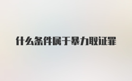 什么条件属于暴力取证罪