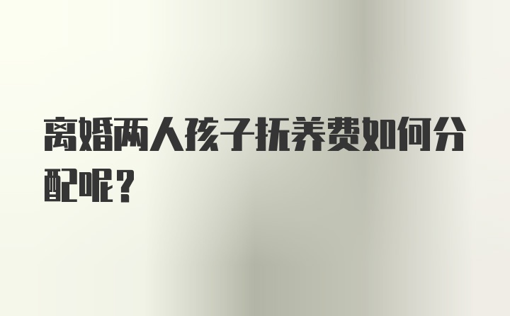 离婚两人孩子抚养费如何分配呢？