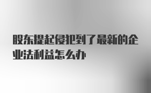 股东提起侵犯到了最新的企业法利益怎么办