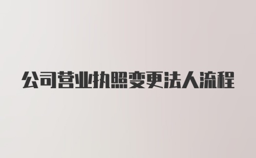 公司营业执照变更法人流程