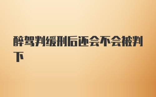 醉驾判缓刑后还会不会被判下