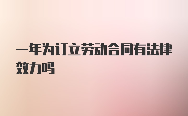 一年为订立劳动合同有法律效力吗