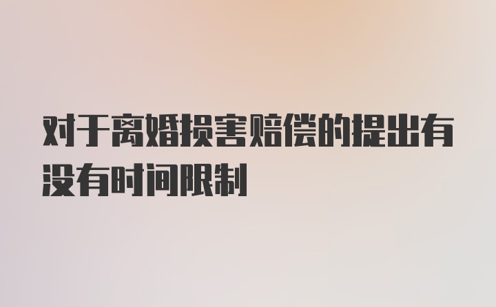 对于离婚损害赔偿的提出有没有时间限制