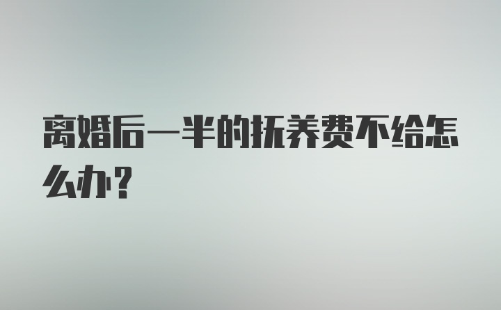 离婚后一半的抚养费不给怎么办？