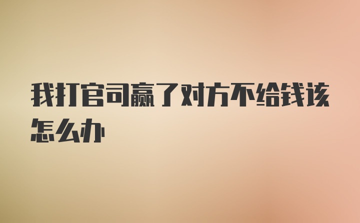 我打官司赢了对方不给钱该怎么办