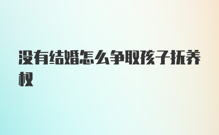 没有结婚怎么争取孩子抚养权