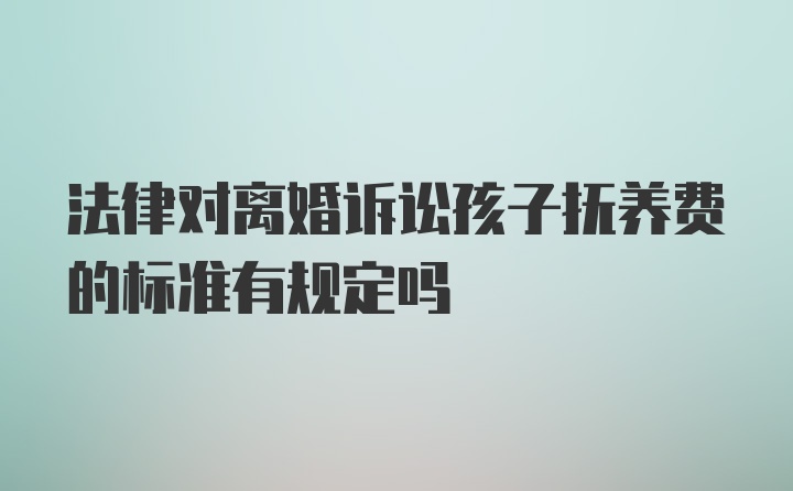 法律对离婚诉讼孩子抚养费的标准有规定吗