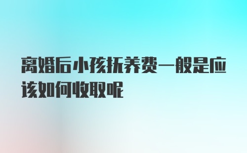 离婚后小孩抚养费一般是应该如何收取呢