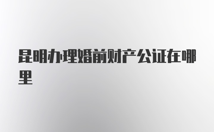 昆明办理婚前财产公证在哪里