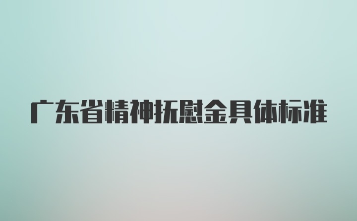 广东省精神抚慰金具体标准