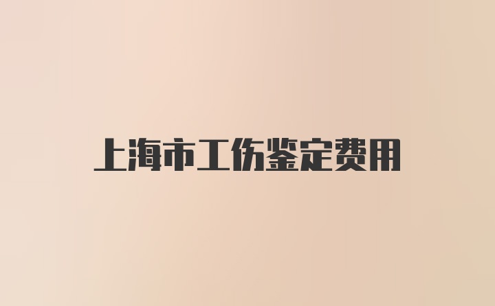 上海市工伤鉴定费用