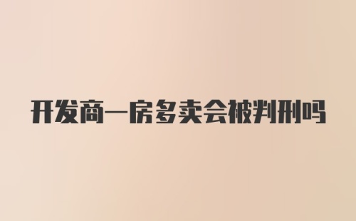 开发商一房多卖会被判刑吗