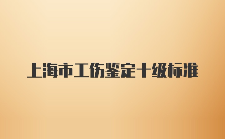 上海市工伤鉴定十级标准